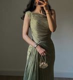 2025 popular autumn and winter New Popular, , Middle East Popular trade women's clothing independent station  pleated streamer sparkling evening dress