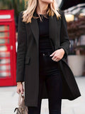 Romildi Solid Single Breasted Jacket, Elegant Long Sleeve Jacket For Fall & Winter, Women's Clothing