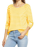 Romildi Striped Crew Neck T-shirt, Casual Loose Daily Long Sleeve Fashion Tunic T-Shirts Tops, Women's Clothing