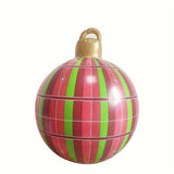 1pc Large 24-inch PVC Inflatable Christmas Ball - Outdoor Party Supplies Decorations - Festive Atmosphere Printed Inflatable Decoration Ball for Thanksgiving Gift and Holiday Celebration