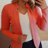 Romildi Solid Split Open Front Blazer, Elegant Long Sleeve Blazer, Elegant & Stylish Tops For Office & Work, Women's Clothing