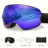 Youth Winter Ski Goggles Set with Bonus Black Lens - Anti-Fog, Protection, TPU Frame for Snowboarding & Outdoor Sports