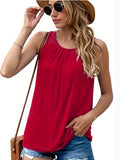 Romildi Solid Crew Neck Tank Top, Versatile Sleeveless Tank Top For Summer, Women's Clothing