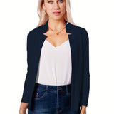 Romildi Solid Split Open Front Blazer, Elegant Long Sleeve Blazer, Elegant & Stylish Tops For Office & Work, Women's Clothing