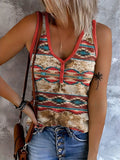 Romildi Aztec Tank Top: Vintage Sleeveless Summer Wear for Women