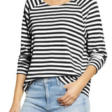 Romildi Striped Crew Neck T-shirt, Casual Loose Daily Long Sleeve Fashion Tunic T-Shirts Tops, Women's Clothing