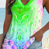 Romildi Colorful Gradient Sleeveless Top: Stunning Colors + Good Fit + Summer Style