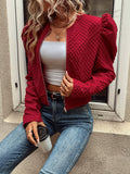 Romildi Solid Zip Up Jacket, Elegant Ruched Long Sleeve Outwear For Spring & Fall, Women's Clothing
