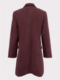 Romildi Solid Single Breasted Jacket, Elegant Long Sleeve Jacket For Fall & Winter, Women's Clothing