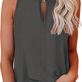 Romildi Solid Tank Top, Sleeveless Casual Top For Summer & Spring, Women's Clothing