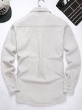 Romildi Men's Cotton Casual Slim Fit Long Sleeve Lapel Shirt