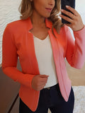 Romildi Solid Split Open Front Blazer, Elegant Long Sleeve Blazer, Elegant & Stylish Tops For Office & Work, Women's Clothing