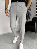 RomildiWaffle Pattern Drawstring Sweatpants Men's Casual Slightly Stretch Joggers Pants For Spring Autumn Running Jogging