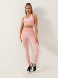 Romildi Two Tune Color Quick Drying Leggings, High Waist Slimming Yoga Fitness Workout Gym Sports Pants, Women's Activewear