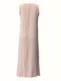 Romildi Solid Color Crew Neck Tank Dress, Casual Sleeveless Tank Dress For Every Day, Women's Clothing