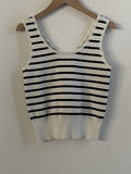 Romildi Striped Knitted Tank Top, Sleeveless Casual Sweater, Women's Clothing