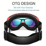 Unisex Adult Ski Goggles Set with Replacement Mirrored Lenses, Anti-Fog UV Protection, TPU Frame, Sponge Material, for Snowboarding, Skiing, Snowmobiling - Includes Bag, Frame, Lenses - Ideal for Outdoor Winter Sports Activities