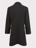Romildi Solid Single Breasted Jacket, Elegant Long Sleeve Jacket For Fall & Winter, Women's Clothing