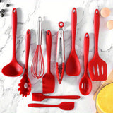 10pcs Kitchen Essentials Set - Heat Resistant Silicone Utensils, Non-Stick Cooking Spoons, Leak Proof Spatula, Manual Egg Beater, Oil Brush, and Household Baking Kit for Back to School Supplies