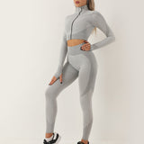 Romildi Two Tune Color Quick Drying Leggings, High Waist Slimming Yoga Fitness Workout Gym Sports Pants, Women's Activewear