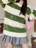 Romildi Color Block Knitted Pullover Sweater, Casual Long Sleeve Sweater For Fall & Winter, Women's Clothing