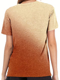 Romildi Letter Print Crew Neck T-Shirt, Casual Short Sleeve T-Shirt For Spring & Summer, Women's Clothing