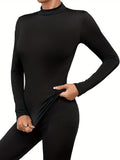 Romildi Seamless Thermal Underwear, Soft & Comfortable Long Sleeve Slim Base Top, Women's Lingerie & Sleepwear