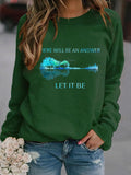 RomiLdi Hippie Guitar Lake There Will Be An Answer Let It Be Print Sweatshirt
