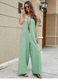 rRomildi Women's Casual Loose Jumpsuits Solid Color Overall Jumpsuit with Pocket