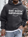 RomiLdi Mens ShitShow Supervisor Hoodie Loose Casual Sweatshirt