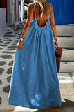 rRomildi Casual Simplicity Solid Solid Color U Neck Sling Dress Dresses