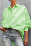 RomiLdi Womens Blouse Shirt Stripe Long Sleeve Loose Shirt