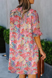 rRomildi Boho Floral Printed Flutter Sleeve Dress