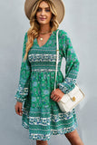 rRomildi Bohemian V-Neck Balloon Sleeve Dress