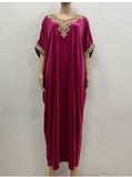 RomiLdi Muslim Velvet Long Dress Middle East Loose Abayas Dress