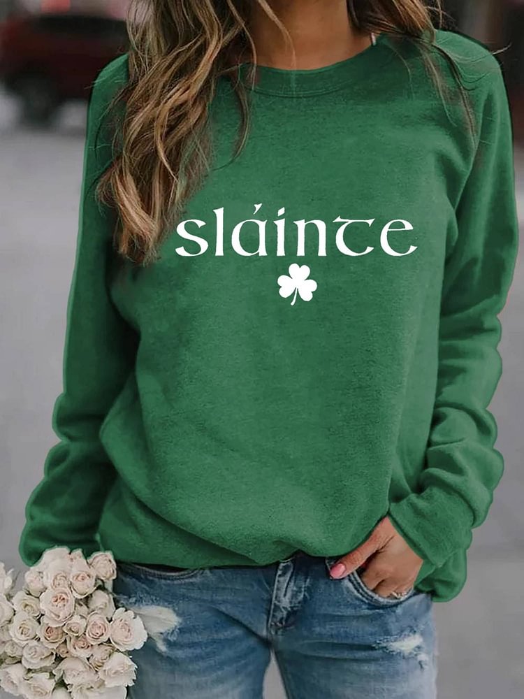 RomiLdi Women's Slainte St. Patrick's Day Print Sweatshirt