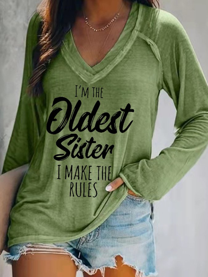 rRomildi Women's I'm The Oldest Sister,I Make The Rules T-Shirt