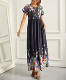 rRomildi Women's Maxi Dresses Floral Print Slit Dress