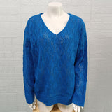 rRomildi Women's Sweater Long Sleeve Casual Basics Regular Plain V Neck Hollow out Sweater