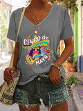 rRomildi Women's Cinco De Mayo Print T-Shirt