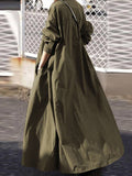 RomiLdi Women's Dresses Solid Retro Ethnic Style Loose Maxi Dress