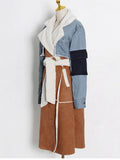 RomiLdi Denim Combo Shearling Coat Winter Jacket---Free Shipping