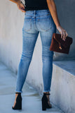 rRomildi Women's Ripped Jeans Mid Rise Distressed Skinny Denim