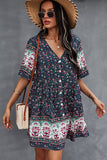 rRomildi Bohemian V Neck Casual Mini Dress