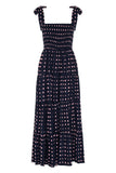 RomiLdi Women's Boho Dress Flowy Maxi Dress Spaghetti Tie Strap Beach Dress Ruffle A-line Long Swing Dress