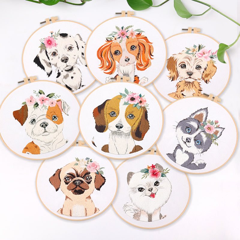 RomiLdi Puppy Pet Portait DIY Hand Embroidery Kit 20cm