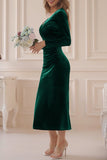 RomiLdi Sweet Elegant Solid Solid Color V Neck Evening Dress Dresses