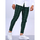 RomiLdi Men's Casual Plaid Pant Straight Sport Mens Pant Slim Fit Pant