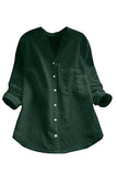rRomildi Women's Blouse Cotton Linen Lapel Collar Shirts