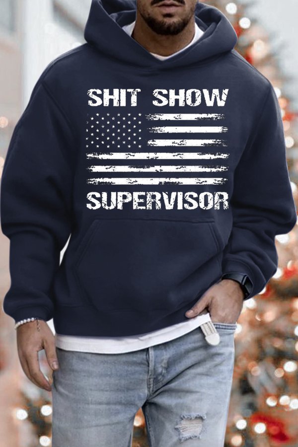 RomiLdi Men's Shit Show Supervisor Casual Hoodie Sweatshirt